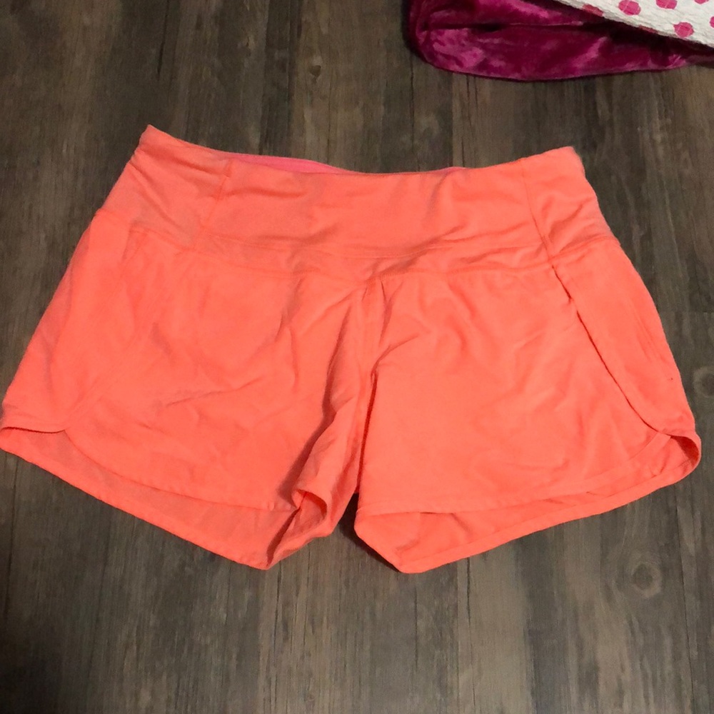 Orange Lululemon Shorts